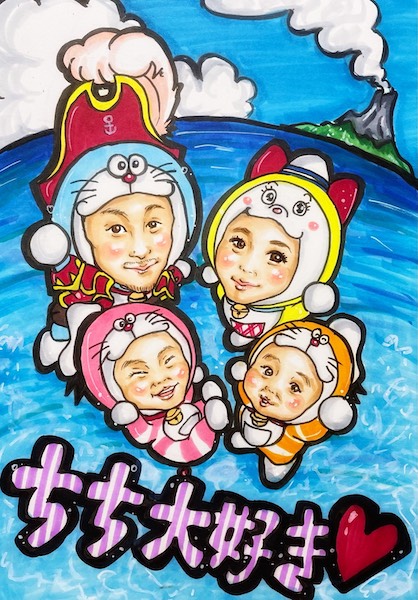 似顔絵 軽い オーダー ✨ 車 バイク かわいい イラスト 家族や恋人  